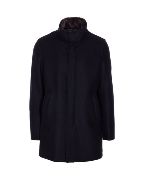 COAT WITH ECO FUR COLLAR HERNO | CA000214U.33432R9290 Blu Scuro